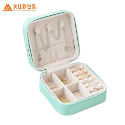 China Eco-friendly vegan wholesale eco-friendly travel fake organizer packing nceklance PU leather jewelry box for sale