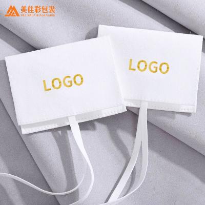 China Natural Custom White Velvet Jewelry Bangle Bracelet Packaging Pouches For Jewelry With Ribbon for sale