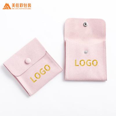 China Natural Personalized Leather Necklace Vegan Button White Envelope Pu Leather Jewelry Pockets for sale