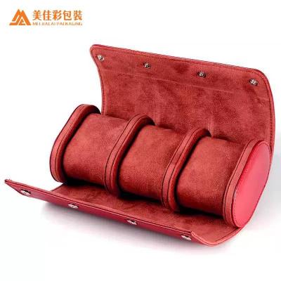 China Luxury Leather Watch Roll Travel Watch Case for sale