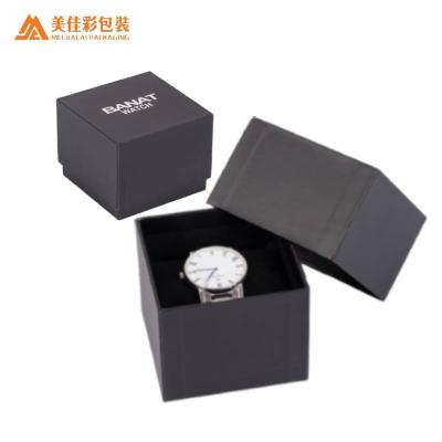 China Custom Watch Logo Cardboard Watch Gift Box Black Cheap Paper Watch Box For Watches for sale