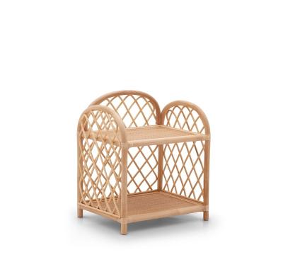 China Handmade Rattan Weaving Solid Color Professional Custom Portable Handmade Wooden Modern Classic Bedside Table for sale