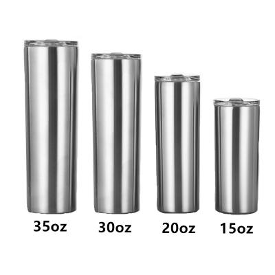 China Hot Selling Disposable 15/20/30 Ounce Stainless Steel Double Wall Travel Straight Tumbler Mugs With Straws for sale