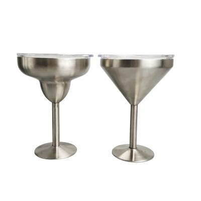 China 8oz Sustainable Two Tumbler Martini Cocktail Glass Type Stainless Steel Wine Glass for sale