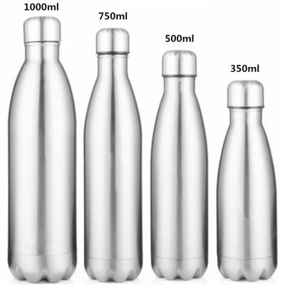 China Wholesale 18/8 Stainless Steel Cola Bottle Travel Sustainable Metal Bottle Cola Drinking Shape With Sports Lids And Metal Lid for sale