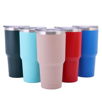 China Wholesale 20oz 30oz Disposable Powder Coated Stainless Steel Regular Colorful Vacuum Insulated Wall Travel Car Rocker Double Lid for sale