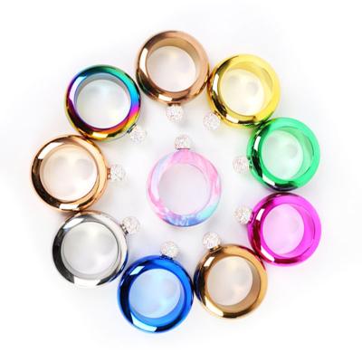 China Traditional Wholesale Custom Bangle Ladies Round Stainless Steel Bangle Wine 3.5oz Colorful Hip Flask Bangle for sale