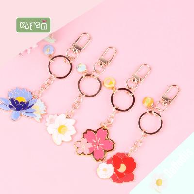 China Lady KAI 'SM 3D Flowers Key Chain Creative Cute Design Promotional Metal Key Chain Support Customized Service for sale