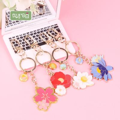 China Lady KAI 'SM 3D Flowers Key Chain Cute Cartoon Design Promotional Metal Key Chain Support Customized Service for sale