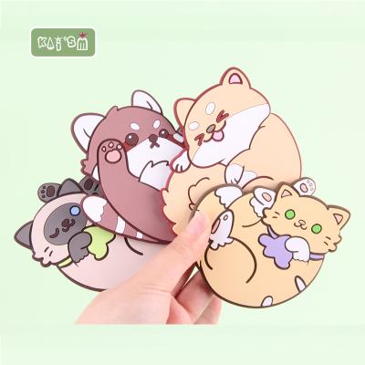 China KAI'SM Viable Cartoon Animals Cup Coaster For Table Support PVC Custom Cute Cup Coaster for sale