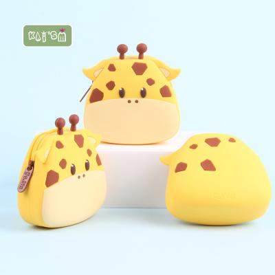 China Cute KAI'SM Silicone Coin Purse Animal Personality Giraffe Cartoon Giraffe Coin Purse Support Customized Service for sale