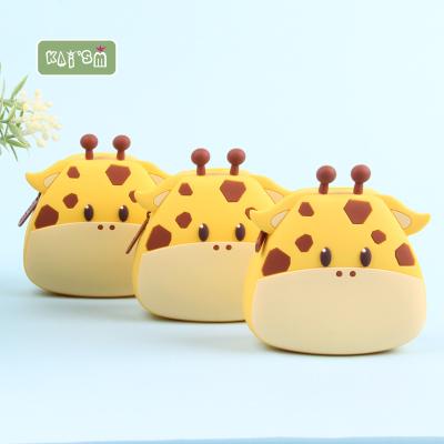 China KAI'SM Cute Silicone Coin Purse Cartoon Animal Yellow Giraffe Coin Purse Support Customized Service for sale