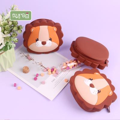 China Cute KAI'SM Silicone Coin Purse Animal Personality Lion Cartoon Lion Coin Purse Support Customized Service for sale