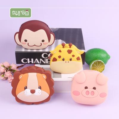 China KAI'SM 3D Cartoon Animal Animals Coin Pursefor Children Cute Silicone Coin Purse Support Customized Service for sale