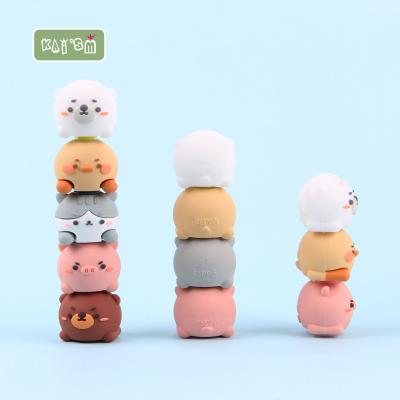 China KAI'SM 3D PVC Brand Cartoon Animal Personality Brand Pen Eco-friendly Soft Pen Support Customized Service for sale