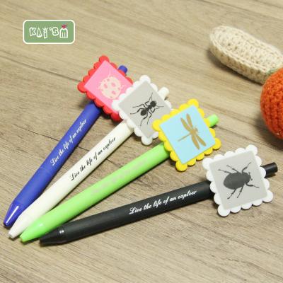 China Cartoon Ballpen KAI'SM Cartoon Animal ballpen Personality Insect Soft PVC balpen Support Customized Service for sale