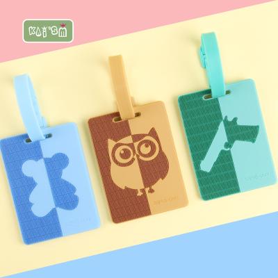 China KAI'SM Cartoon Personality Luggage Tag Animal Soft PVC Luggage Tag Support Customized Service for sale