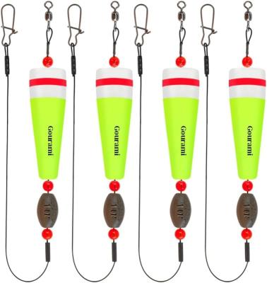 China EVA 4PCS 1.06OZ/1.23OZ/1.41OZ New Design Eva Foam Wire Leader Weighted Coastal Popping Fishing Floats for sale