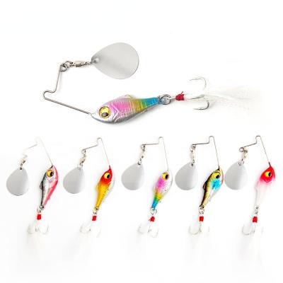 China Metal Fishing Jigs wholesale 5 colors Artificial hard metal bait 10g 3d eyes spoon fishing lures spinner bait for sale