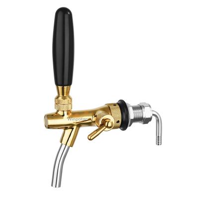 China Beer Bar & Restaurant& Durable Adjustable Italian Golden Beer Tap Direct Tower Tap Brewery Factory Supply Beer Faucet for sale