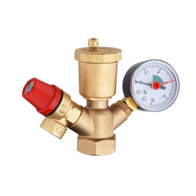 China DN25 General Safety Valve Brass Pressure Relief Valve Floor Heating Boiler Valve for sale