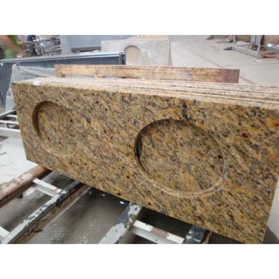 China Modern Rustic Yellow Granite Cut To Size Tiles Vanity Tops Curb Stones Countertops for sale