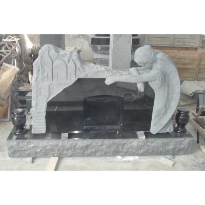 China Traditional Hand Carve Antique Angel Style Tombstone Baby Grave Headstone for sale