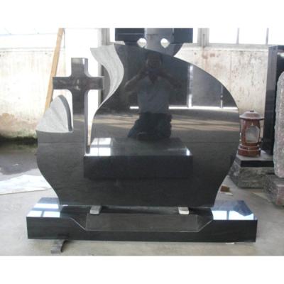 China Traditional Cemetery Marble Tombstone Of Angel Statue With Cross Modern Design Statue For Sale for sale