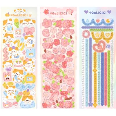 China Fashion Decorative Newest Flower Sticker Daily Sticker Notebook Sticker for sale