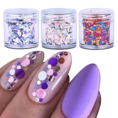 China New Fashion Women Nail Jewelry Popular Small Wafer Nail Sequins Bottled Colorful Nail Patch for sale