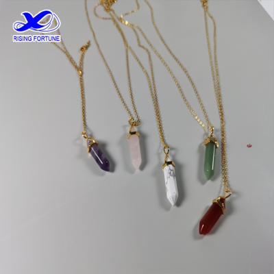 China Vintage Gold Plated Genuine Gemstone Pendant Necklace for sale