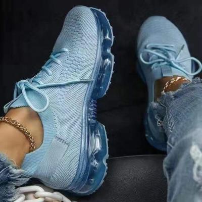 China Fashion Trend Women's Sneakers Casual Running Shoes Comfortable Light Weight Mesh Slip On Woven Sneakers for sale