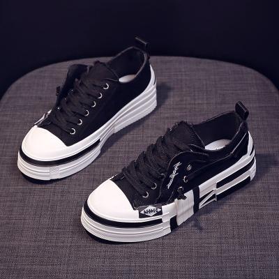 China Fashion Trend Women Fashion Sneakers White Tennis Casual Walking Shoes Latest Canvas Shoes for sale