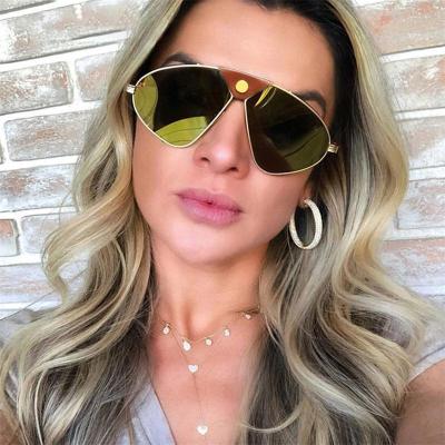 China Cool Modern Frameless Oculos de sol UV400 Eyewear Fashion New Sunglasses 2020 Trendy Irregular Metal Fashion Women Sunglasses Frameless Custom Seller for sale