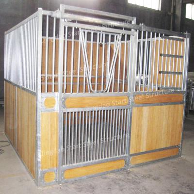 China Portable Bamboo Equestrian Full Hot Dipped Galvanized Horse Stall Stable Doors Wooden Equine Panels For Sale for sale