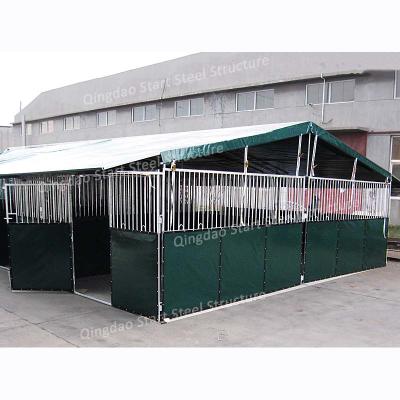 China Horse Stables Steel Frame Horse Stall Farms Equine Equipment Portable Metal Horse Barn for sale