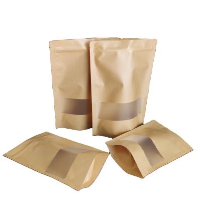 Китай Wholesale Barrier Nuts And Dried Fruit Packaging Paper Ziplock Bag With Window Food Paper Bag Packaging продается