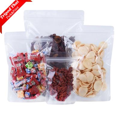 China Transparent Security Food Grade Zipper Pouch Holder Up Pouch Packaging Bag Zip Lock Plastic Clear Bag For Food for sale