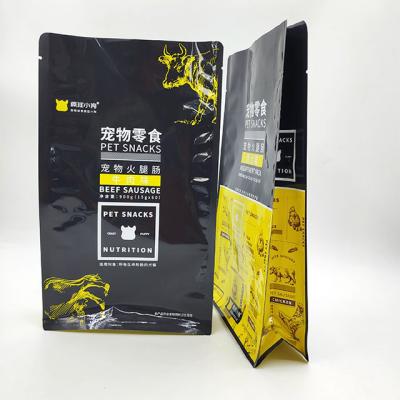 China Disposable Pet Cat Dog Food Printing Food Barrier Flat Bottom Side Gusset Snack Safe Pouch Disposable Plastic Bags Te koop