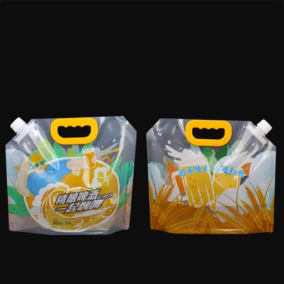 China Doypack Water Tank Beer Packaging Spout Moisture Proof Transparent Liquid Pouch With Suction Spout for sale