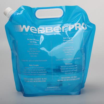 China Hot Sales Moisture Proof Plastic Bag Stand Up Pouches Special Form Spout Water Doypack Pouches With Spout for sale