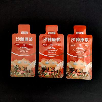 China Moisture Proof Liquid Drink Packaging Colorful Aluminum Foil Bottle Shape Bag Juice Packing Pouch Shaped Drink Bags for sale