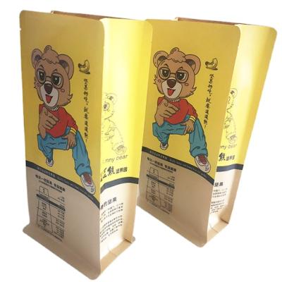 China Brown Kraft Paper Moisture Proof Pouches For Nuts Stand Up Resealable Mylar Bags Custom Printed for sale