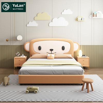 China Modern Cute Cartoon Cute Bed Monkey Solid Wood Size Luxury Leather Single Size Single Bed for sale