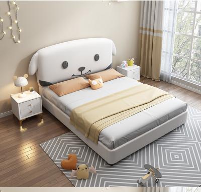 China Other Modern Design Frame Cartoon Bed Luxury Cute Solid Wood Leather Cute Dog Bed for sale