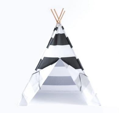 China Toy Black Stripe Teepee Kids Teepee Tent Outdoor Teepee Tent Soft Camping Teepee For Children for sale