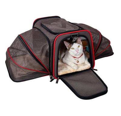 China Viable Double Expandable Pet Carrier Foldable Pet Carrier Travel Carrier for Dogs and Cats for sale