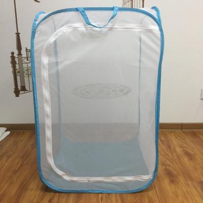 China Sustainable Large Blue And White Butterfly Cage , Rectangle Insect Cage With Mesh And PVC for sale