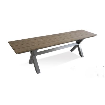 China Best Modern Modern Outdoor Metal Bench With 2 Seater Plastic Wood for sale