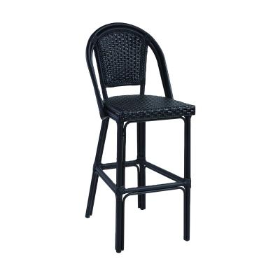 China Modern Outdoor Aluminum Bistro French Rattan Weaving Patio Chair for sale